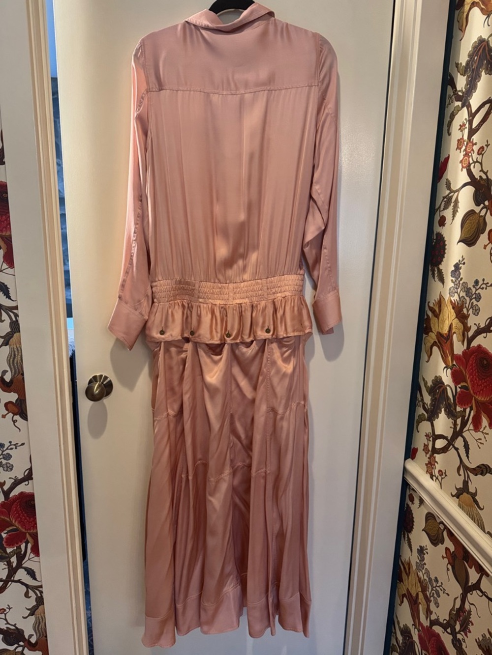 Nicholas K Satin Pink Utility Romper with Drape - Picture 4 of 5